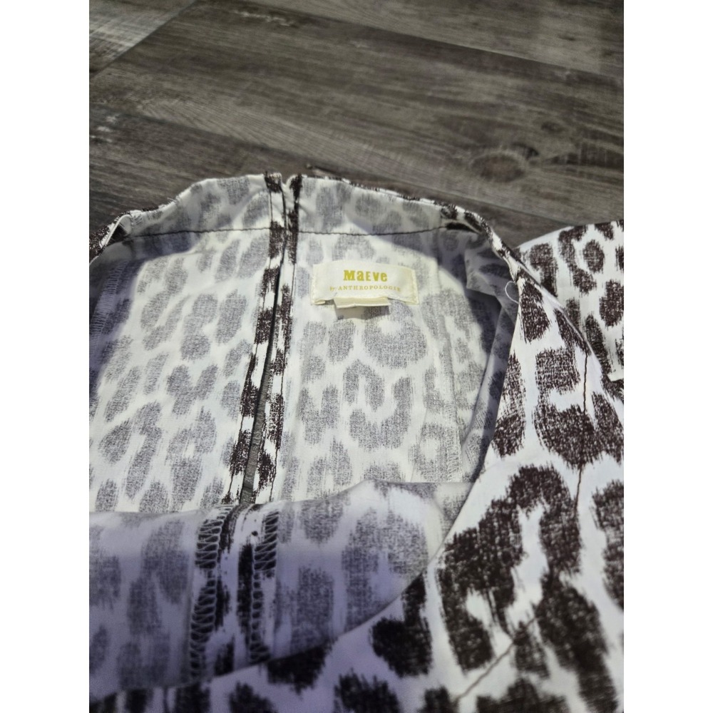 Maeve Short-Sleeve Crew-Neck Swing Mini Dress Cheetah Women's Size Medium - Picture 6 of 8